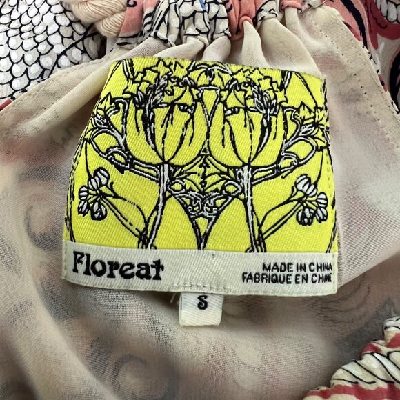 Anthropologie Floreat Womens Castle Lake Silk Dress Halter Rope Tie size Small - Picture 9 of 12